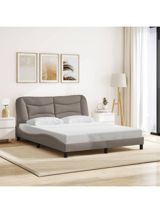 Rám postele s led bez matrace taupe 160x200 cm látka