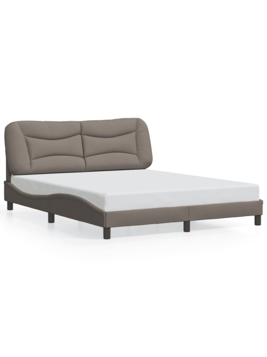 Rám postele s led bez matrace taupe 160x200 cm látka