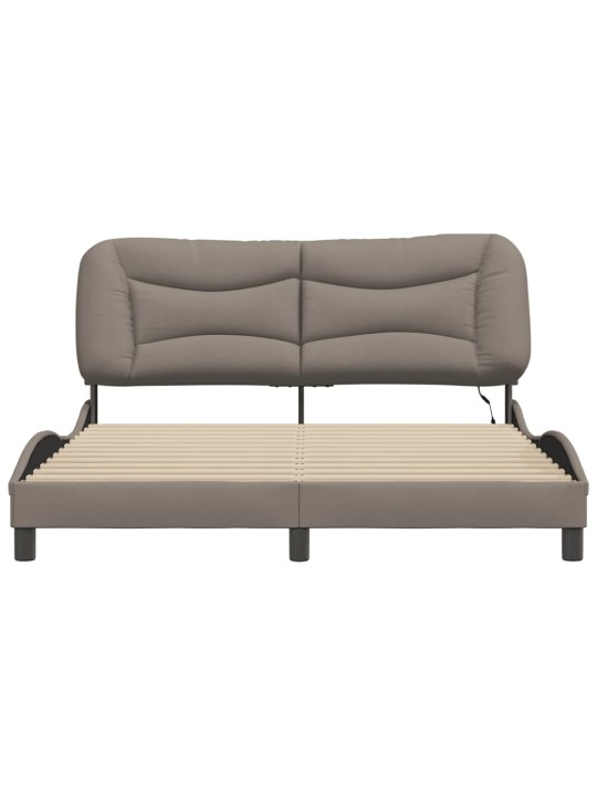 Rám postele s led bez matrace taupe 160x200 cm látka