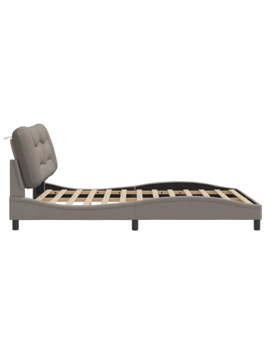 Rám postele s led bez matrace taupe 160x200 cm látka