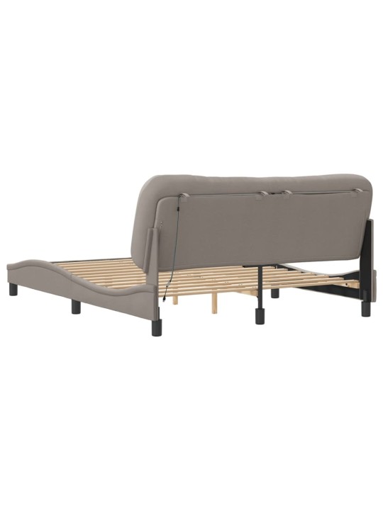 Rám postele s led bez matrace taupe 160x200 cm látka