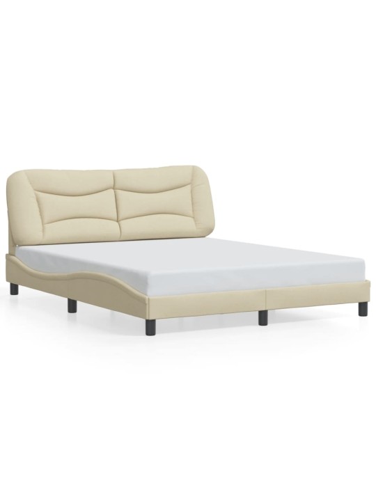 Rám postele s led bez matrace cream 160x200 cm látka