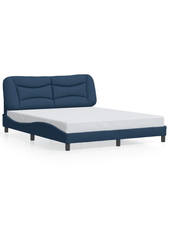 Rám postele s led osvětlením modrý 160 x 200 cm textil