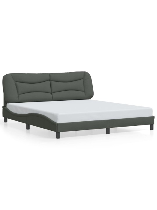 Rám postele s LED bez matrace Tmavě šedá 180x200 cm Látka