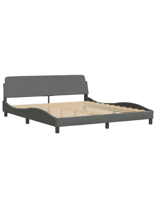 Rám postele s LED bez matrace Tmavě šedá 180x200 cm Látka