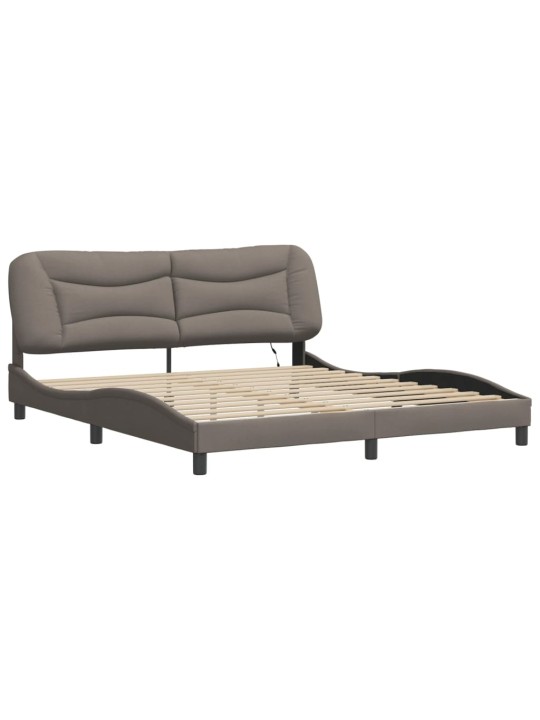 Rám postele s led bez matrace taupe 180x200 cm látka