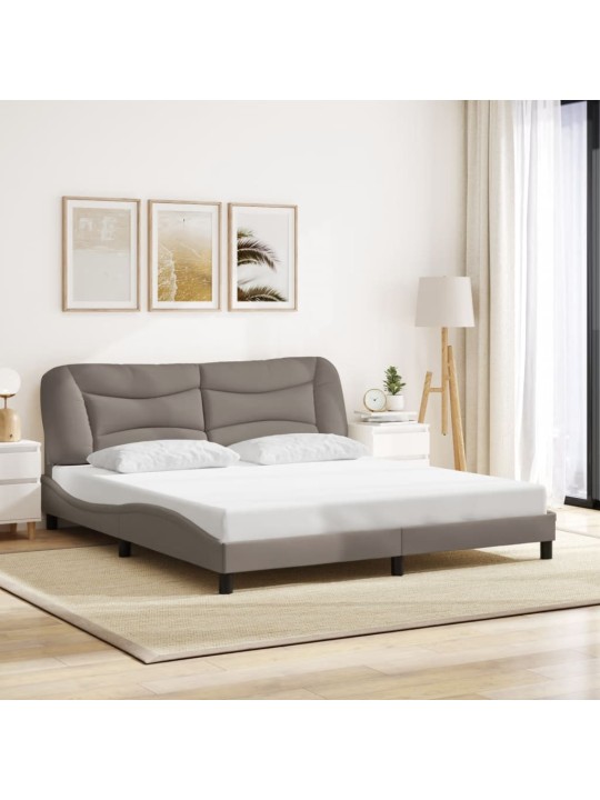 Rám postele s led bez matrace taupe 180x200 cm látka