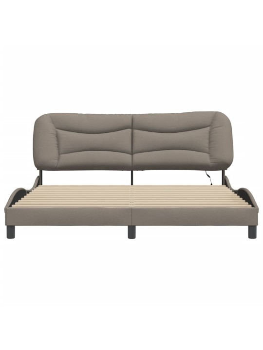 Rám postele s led bez matrace taupe 180x200 cm látka