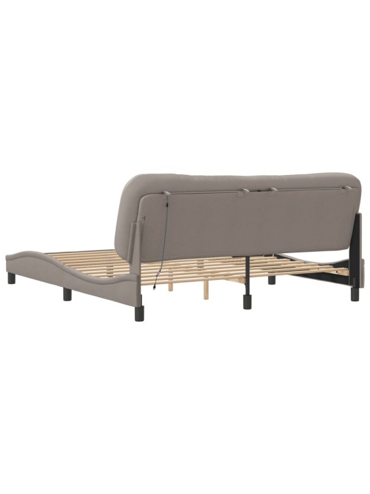 Rám postele s led bez matrace taupe 180x200 cm látka
