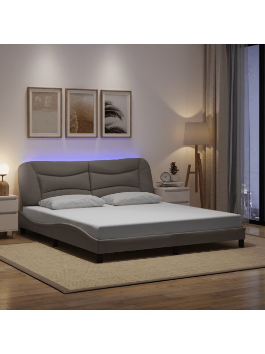 Rám postele s led bez matrace taupe 180x200 cm látka
