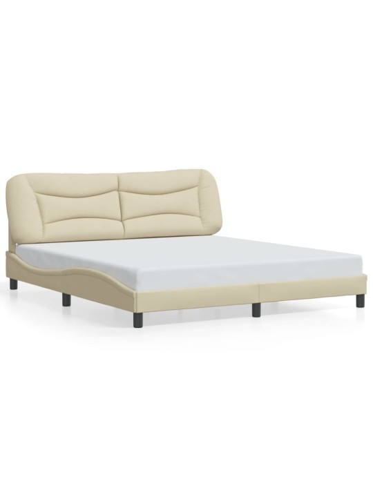 Rám postele s led bez matrace cream 180x200 cm látka