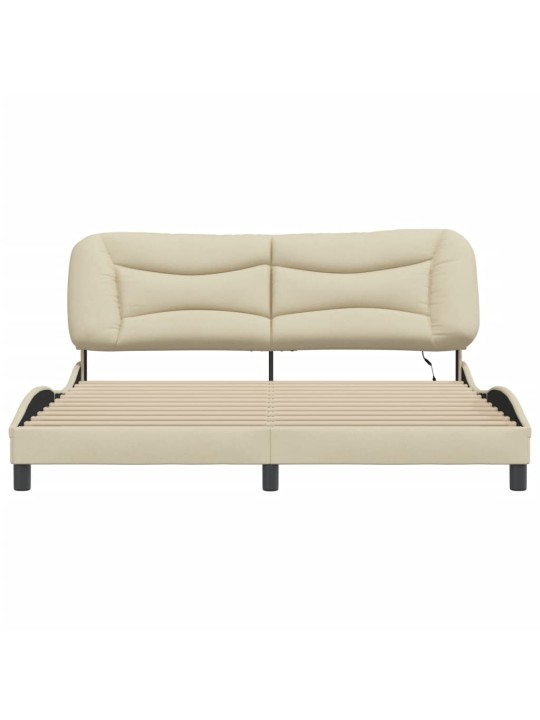 Rám postele s led bez matrace cream 180x200 cm látka