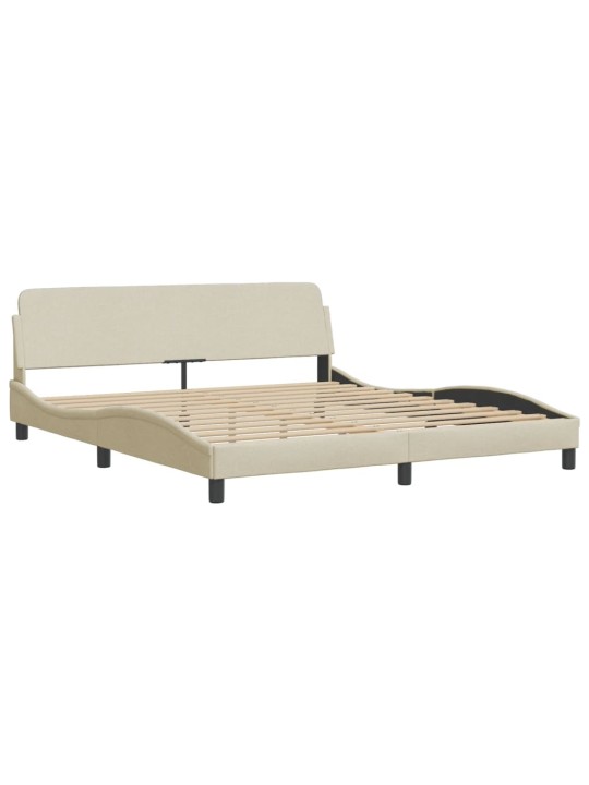 Rám postele s led bez matrace cream 180x200 cm látka