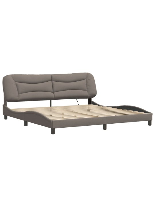 Rám postele s led osvětlením taupe 200 x 200 cm textil
