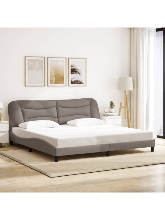 Rám postele s led osvětlením taupe 200 x 200 cm textil