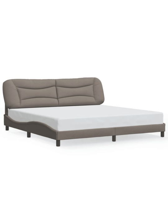 Rám postele s led osvětlením taupe 200 x 200 cm textil