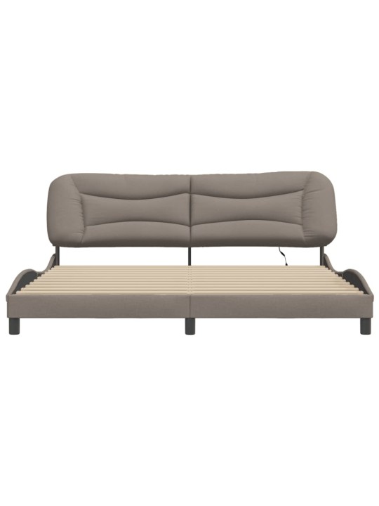 Rám postele s led osvětlením taupe 200 x 200 cm textil