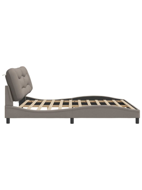 Rám postele s led osvětlením taupe 200 x 200 cm textil