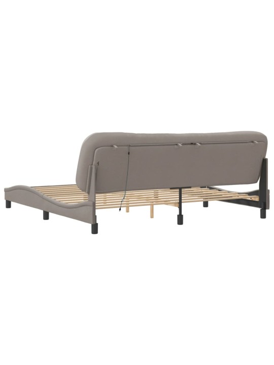 Rám postele s led osvětlením taupe 200 x 200 cm textil