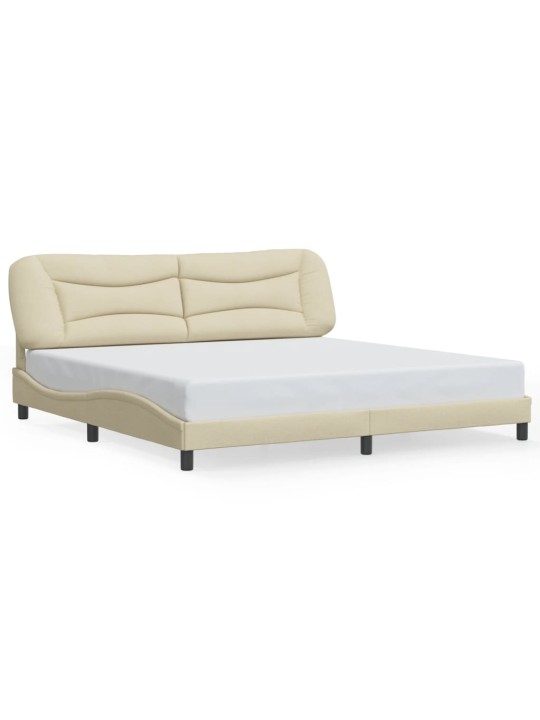 Rám postele s led osvětlením krémový 200 x 200 cm textil