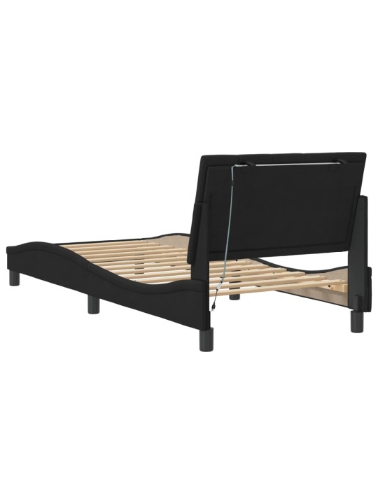 Rám postele s LED osvětlením černý 80 x 200 cm samet