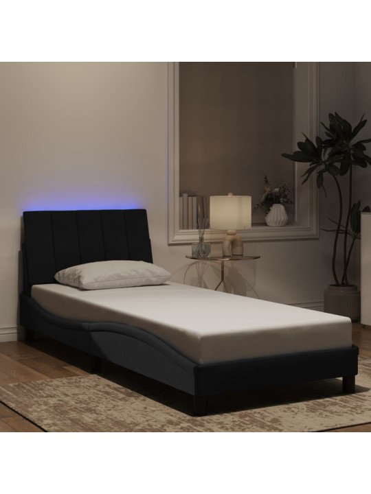 Rám postele s LED osvětlením černý 80 x 200 cm samet