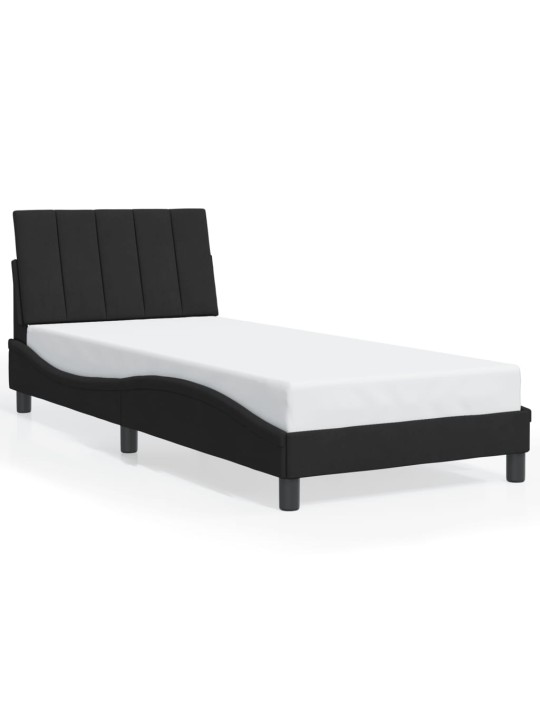 Rám postele s LED osvětlením černý 90 x 200 cm samet