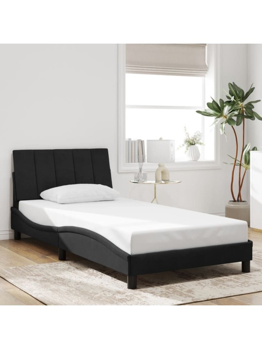Rám postele s LED osvětlením černý 100 x 200 cm samet