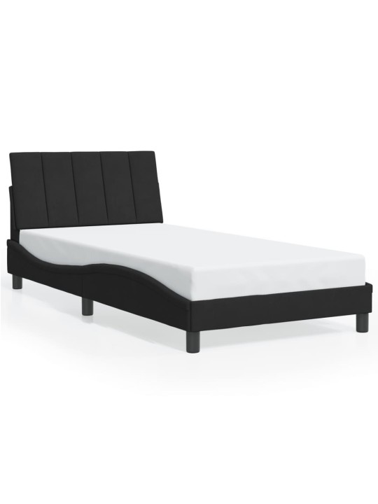 Rám postele s LED osvětlením černý 100 x 200 cm samet