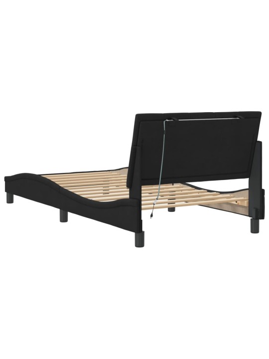 Rám postele s LED osvětlením černý 100 x 200 cm samet