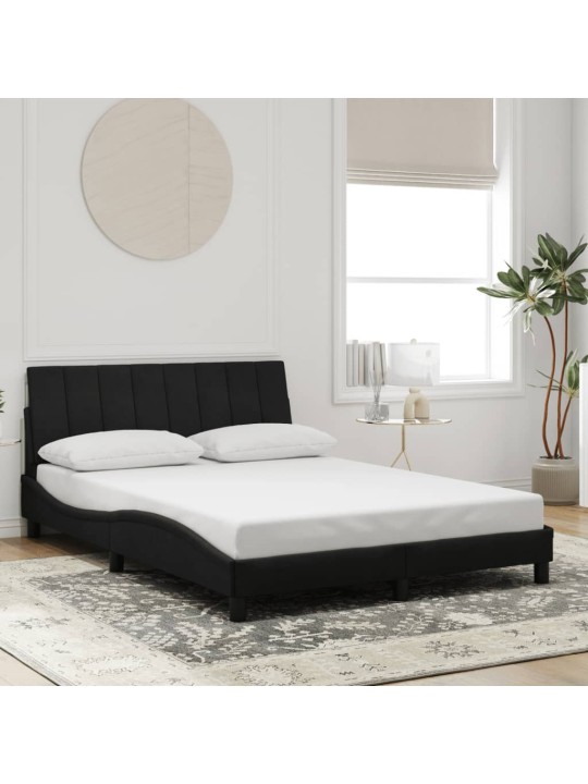 Rám postele s led osvětlením černý 140 x 190 cm samet