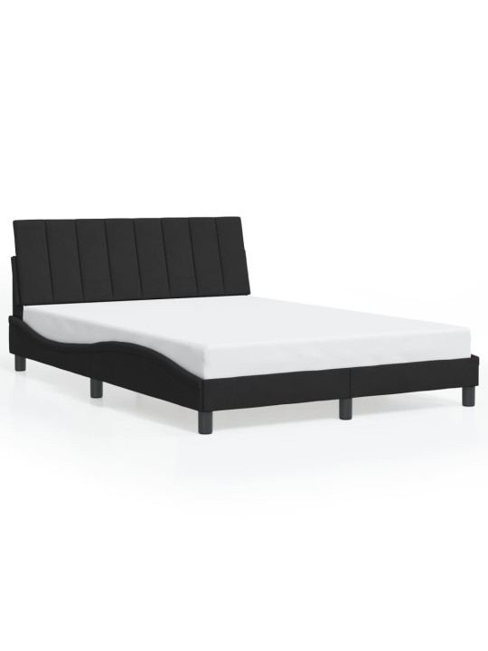 Rám postele s led osvětlením černý 140 x 190 cm samet