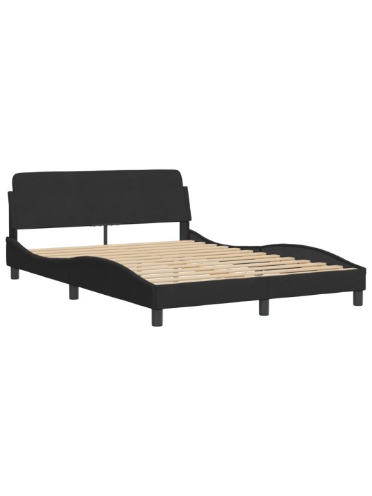 Rám postele s led osvětlením černý 140 x 190 cm samet