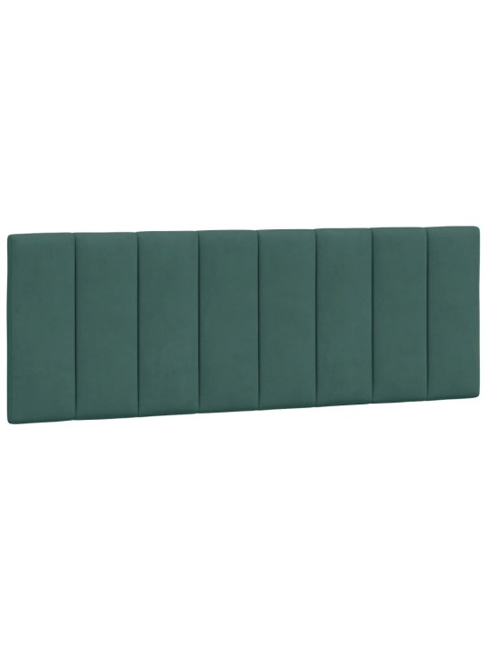 Rám postele s led osvětlením tmavě zelený 140 x 190 cm samet