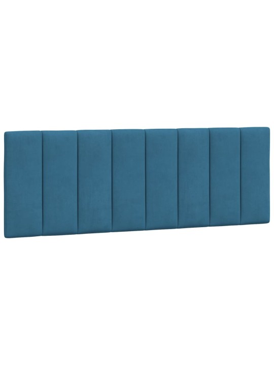Rám postele s LED osvětlením modrý 140 x 200 cm samet
