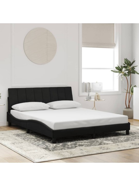 Rám postele s LED osvětlením černý 160 x 200 cm samet