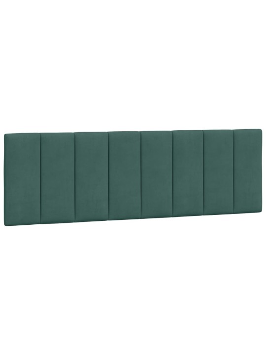 Rám postele s led osvětlením tmavě zelený 160 x 200 cm samet