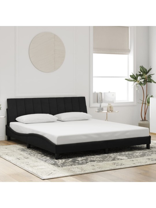 Rám postele s LED osvětlením černý 180 x 200 cm samet