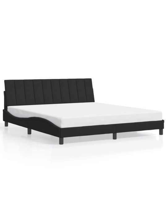 Rám postele s LED osvětlením černý 180 x 200 cm samet