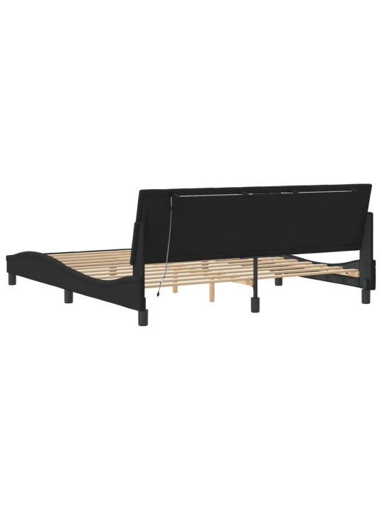 Rám postele s LED osvětlením černý 180 x 200 cm samet