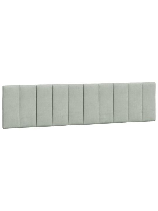 Rám postele s led osvětlením světle šedý 200 x 200 cm samet