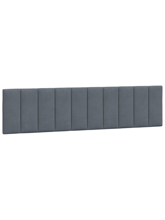 Rám postele s led osvětlením tmavě šedý 200 x 200 cm samet