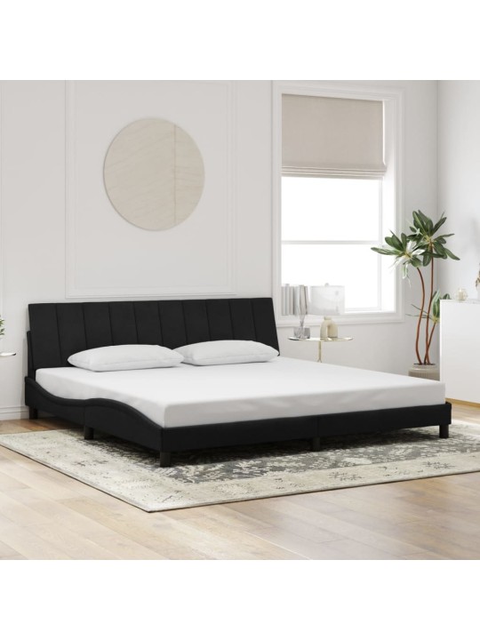 Rám postele s led osvětlením černý 200 x 200 cm samet