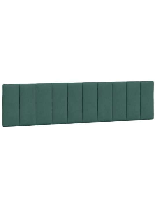 Rám postele s led osvětlením tmavě zelený 200 x 200 cm samet