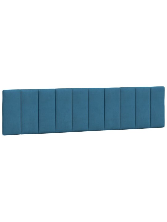 Rám postele s led osvětlením modrý 200 x 200 cm samet