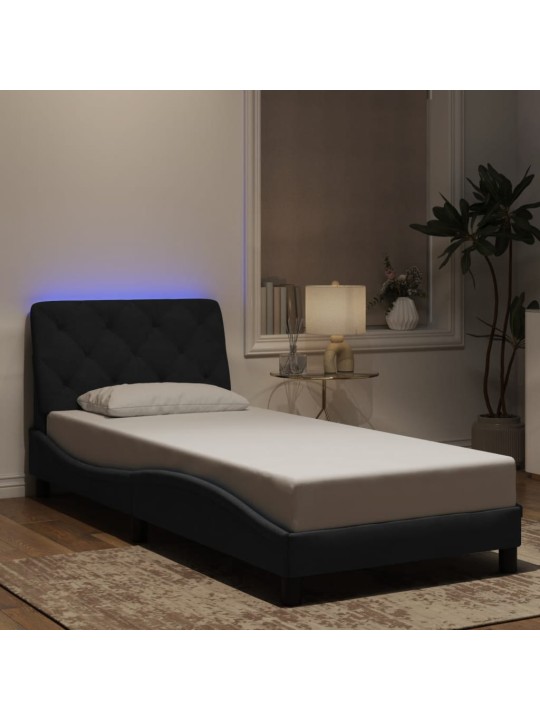 Rám postele s LED osvětlením černý 80 x 200 cm samet
