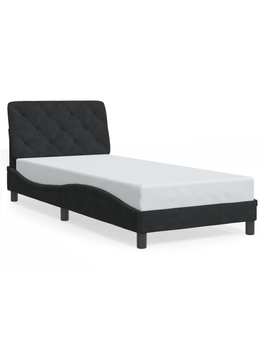 Rám postele s LED osvětlením černý 90 x 190 cm samet