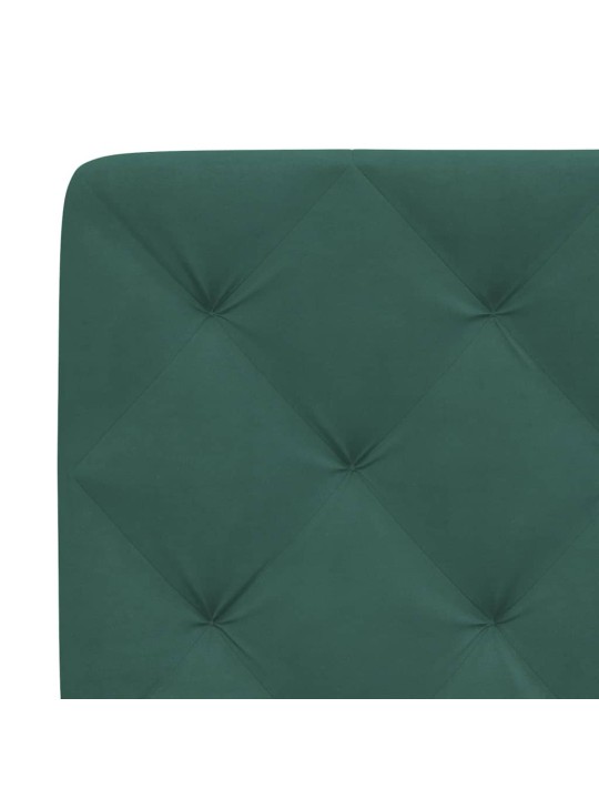 Rám postele s led osvětlením tmavě zelený 90 x 190 cm samet