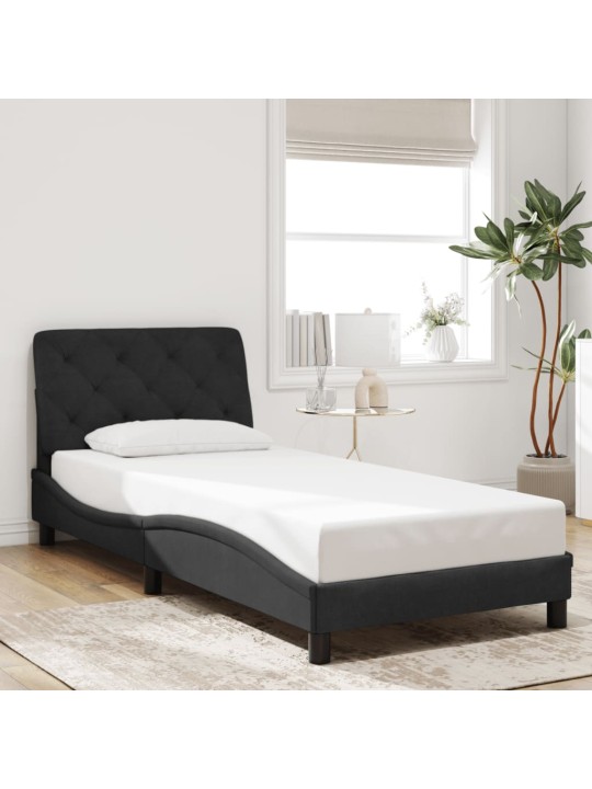 Rám postele s LED osvětlením černý 90 x 200 cm samet