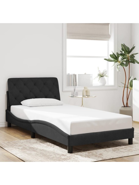 Rám postele s LED osvětlením černý 100 x 200 cm samet
